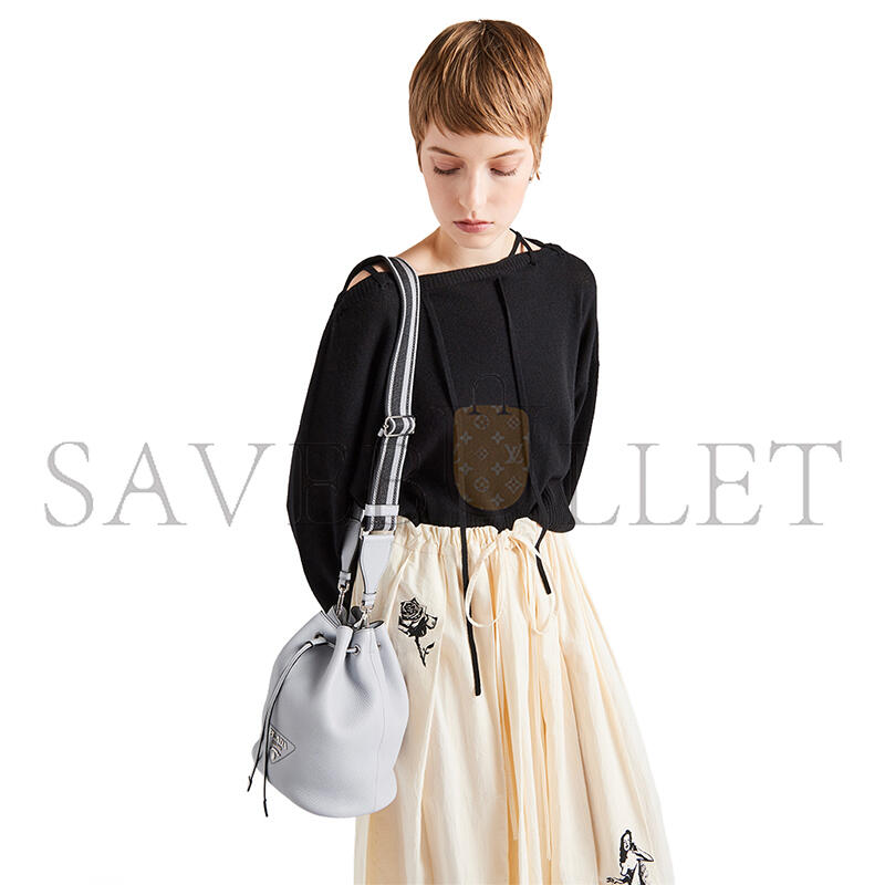 Pra*a leather bucket shoulder bag crossbody bag regular women